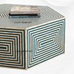 Hexa Bone Inlay Coffee Table Teal Green 2