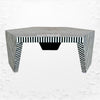 Hexagonal Stripe Bone Inlay Coffee Table Black 3