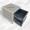 Hope Bone Inlay 2 Drawer Large Bedside Dark Grey 3