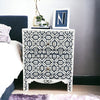 Hope Bone Inlay 2 Drawer Large Bedside Dark Grey 1