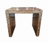 Agni Teakwood Bone Inlay Side Table Natural
