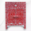 MOP Inlay Floral Cabinet 2 Door Red