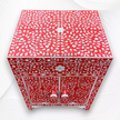 MOP Inlay Floral Cabinet 2 Door Red