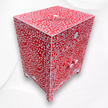 MOP Inlay Floral Cabinet 2 Door Red