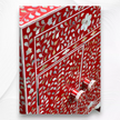 MOP Inlay Floral Cabinet 2 Door Red