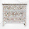 Milk Chocolate Mother Of Pearl Inlay 3 Drawer Chest Floral 5
