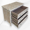 Milk Chocolate Mother Of Pearl Inlay 3 Drawer Chest Floral 3