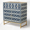 Ikat Bone Inlay Entryway Cabinet Blue 2