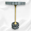 Black bone inlay side & end table with ikat pattern, perfect for modern interiors