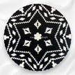 Handcrafted black bone inlay side & end table with elegant ikat motif 
