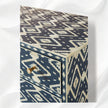 Ikat Bone Inlay 6 Drawers Chest Indigo Blue 3