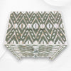 Ikat Design MOP Inlay Bedside 2 Drawer Pepper Leaf 5