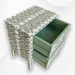 Ikat Design MOP Inlay Bedside 2 Drawer Pepper Leaf 3