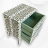 Ikat Design MOP Inlay Bedside 2 Drawer Pepper Leaf 3
