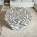 Octagonal Bone Inlay Coffee Table Grey