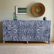 Indigo Blue Zebra Bone Inlay Buffet