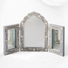 Isabelle MOP Inlay Floral Triple Mirror Grey 1