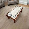 Italian Marble Coffee Table Gemstone Inlay 1