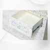 Open drawer of the lvory of pearl lnlay chest of 7 drawer 4