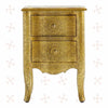 Jaden Antique Brass Embossed 2 Drawer Bedside 4