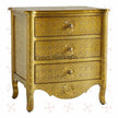 Jaden Antique Brass Embossed 3 Drawer Bedside 2