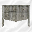 Jaden Antique White Metal Embossed 2 Drawer Chest 2