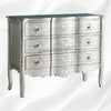 Jaden Antique White Metal Embossed 3 Drawer Chest 2