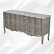 Jaden Antique Silver Metal Embossed 6 Drawer Chest 2