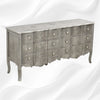 Jaden Antique Silver Metal Embossed 6 Drawer Chest 5