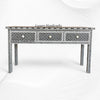 Joy Black Bone Inlay Geometric 3 Drawer Console 4