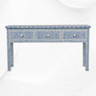 Joy Blue Bone Inlay Geometric 3 Drawer Console 4