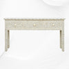 Grey Bone Inlay Geometric 3 Drawer Console 3