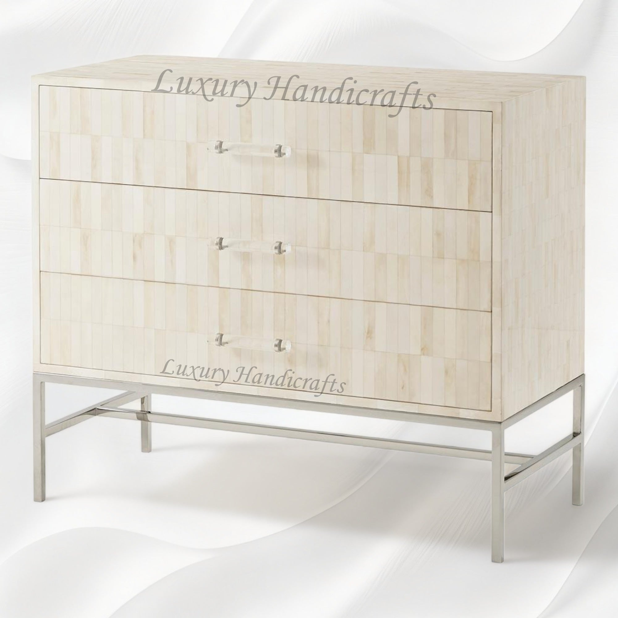 Full Bone Inlay 3 Drawer Dresser