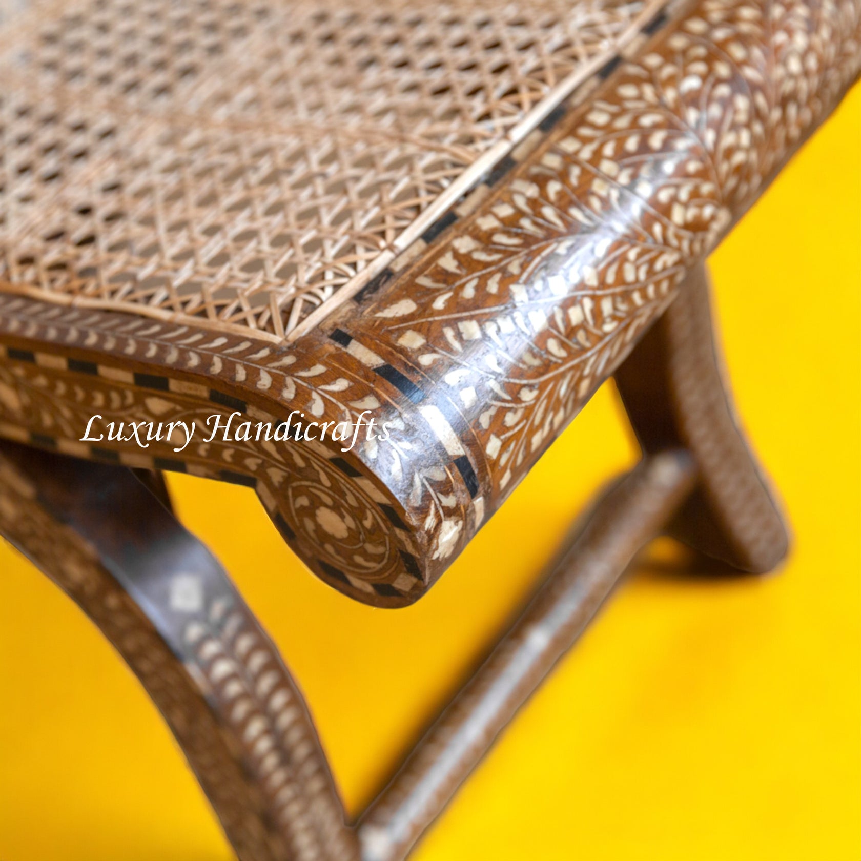 Kylian Teakwood Bone Inlay Bench Natural – Luxury Handicraft