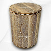 Kyson Teakwood Bone Inlay Round Stool Darkwood 2