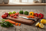 Large Thick Edge Grain Walnut Wood Cutting Board with Non-Slip Feet