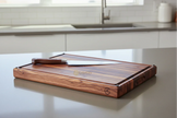 Large Thick Edge Grain Walnut Wood Cutting Board with Non-Slip Feet