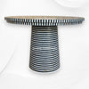 Layered Stripe Mother of Pearl Inlay Dining Table Black 4