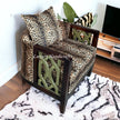 Leopard Design Velvet Fabric Lounge Chair 1