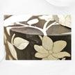Runder Hocker mit Knocheneinlage, Blumenmuster, Schwarz