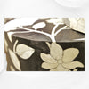Runder Hocker mit Knocheneinlage, Blumenmuster, Schwarz