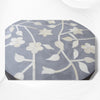 Sgabello rotondo con intarsio in osso e design floreale Grigio