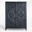 Lombok Handcarved 2 Door Wardrobe Indigo Blue 2