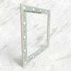 Luxury Bone Inlay Floral Mirror Green