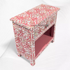 Luxury pink bedside cabinet with single drawer and MOP inlay