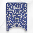 Chevet Incrustation Nacre 1 Tiroir 2 Portes Lily Design Bleu Foncé