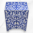 Chevet Incrustation Nacre 1 Tiroir 2 Portes Lily Design Bleu Foncé