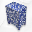 Chevet Incrustation Nacre 1 Tiroir 2 Portes Lily Design Bleu Foncé