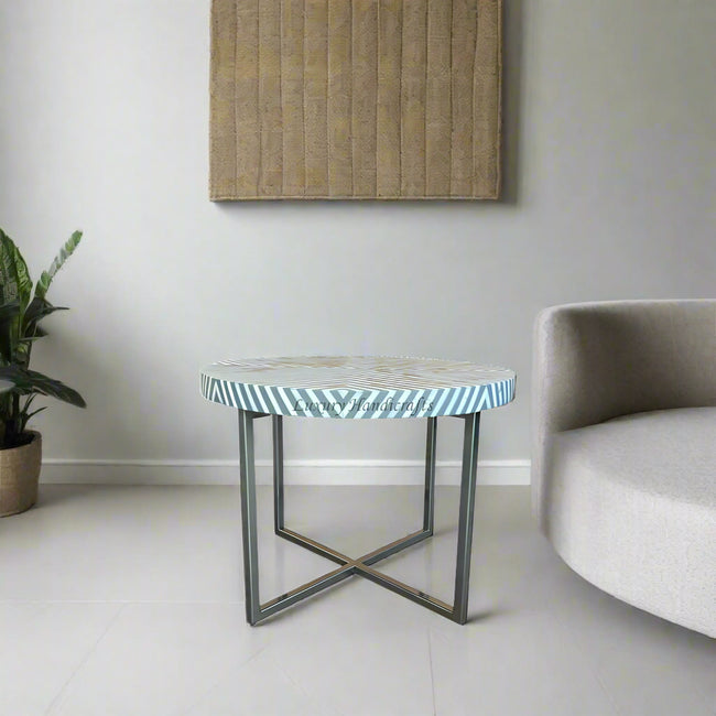 Table basse marbre vert & laiton – style chic / vintage - Ameublement Table basse marbre vert & laiton – style chic / vintage - Ameublement