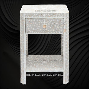 MOP Inlay Edge Bedside Grey